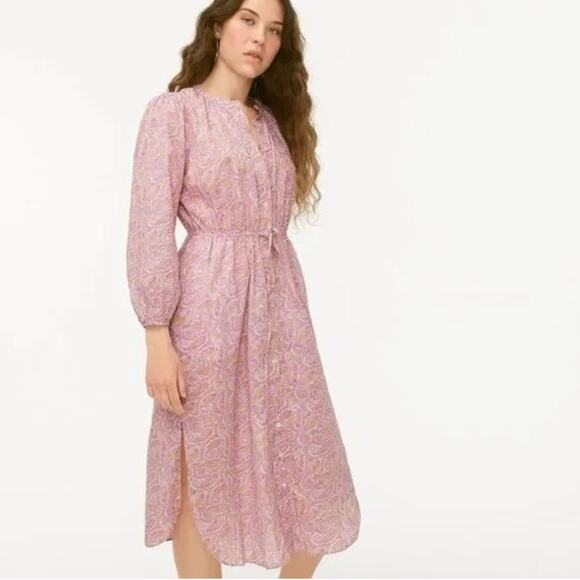 J. Crew Voile Paisley Midi Dress - Picture 1 of 9